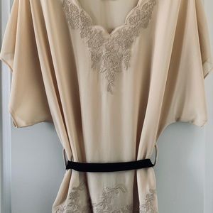 Semi-sheer Blouse with Floral Detail